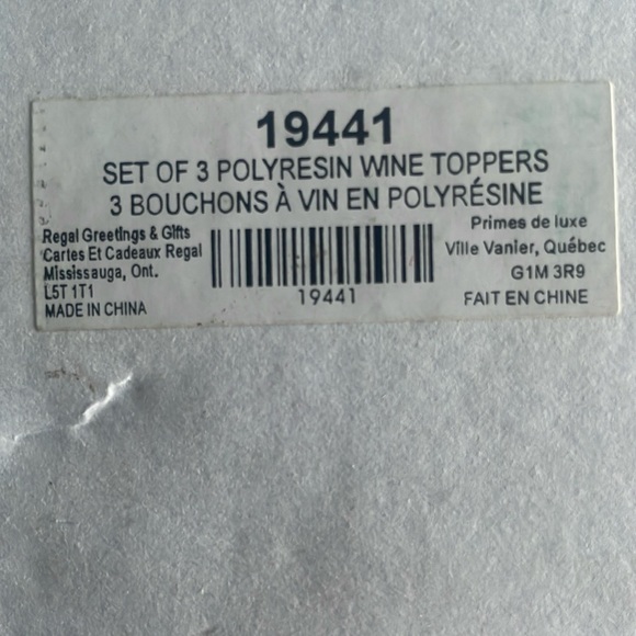 Set of 3 Polyresin Wine / Bottle toppers. Festive Holiday Gift! - Picture 16 of 17